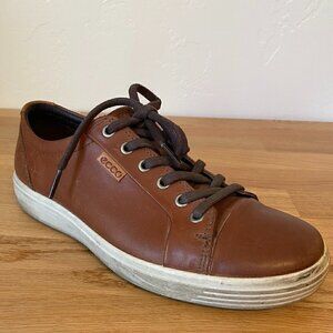 Ecco Soft 7 Men's Cognac Leather Sneakers